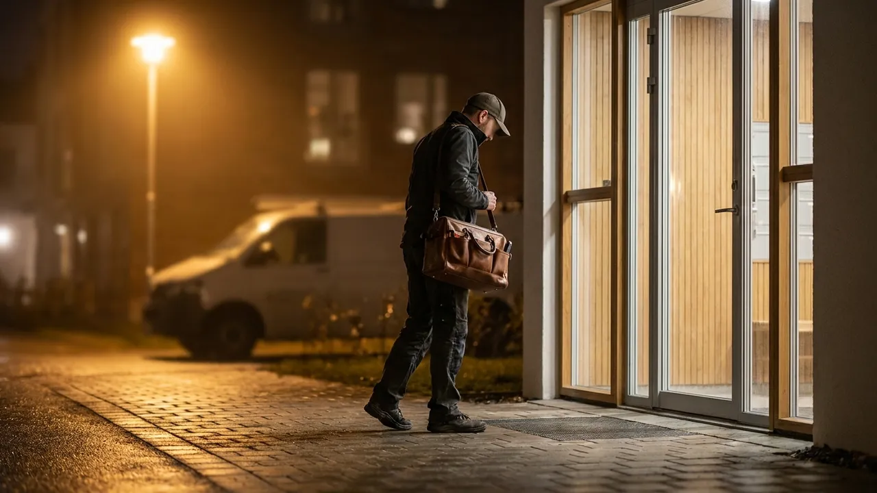 Serrurier intervenant de nuit sur une porte d'entrée à Nogent-sur-Marne